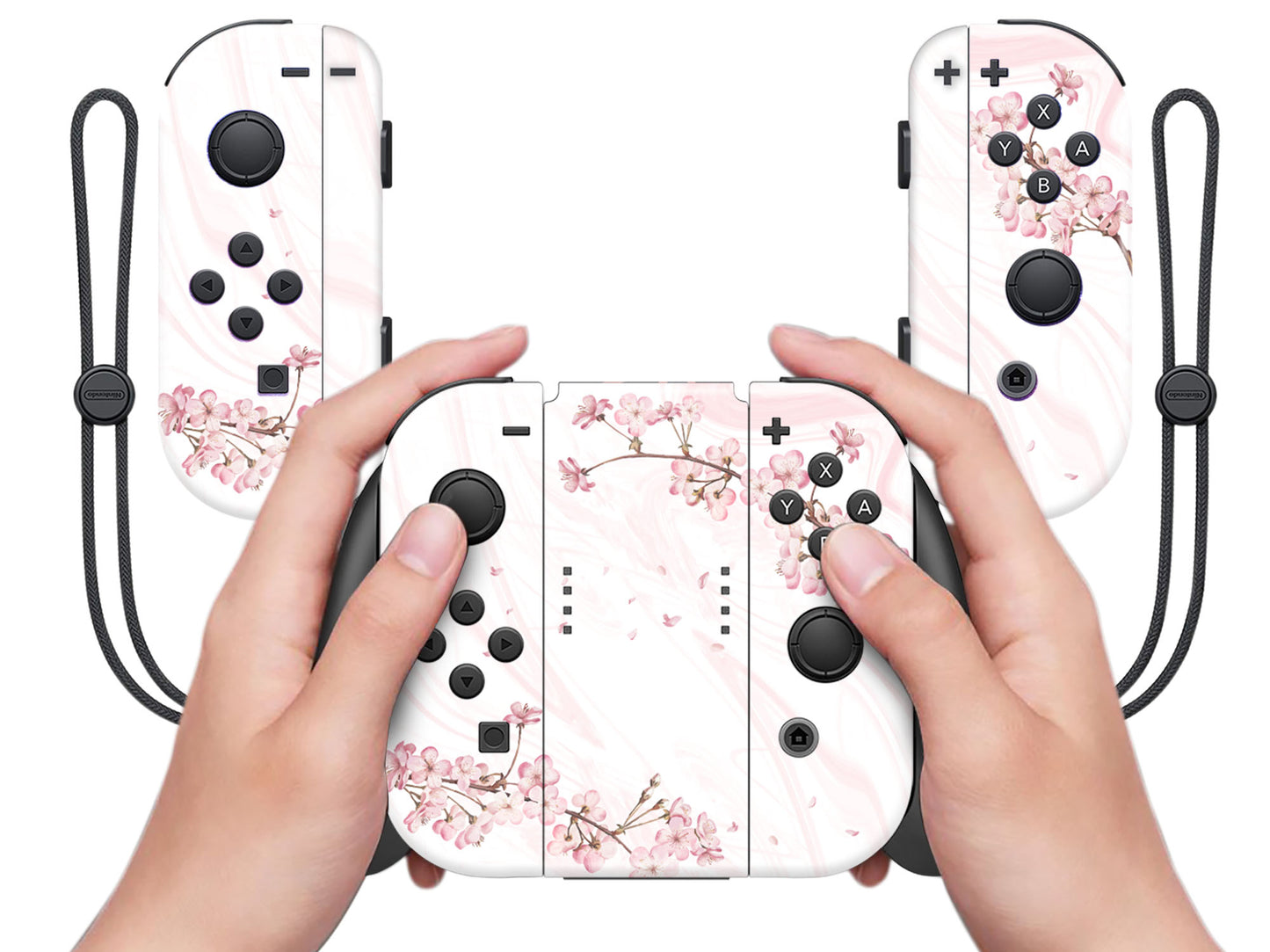 Cherry Blossom Pastel Pink Marble Full Wrap Vinyl Skin for Nintendo Switch