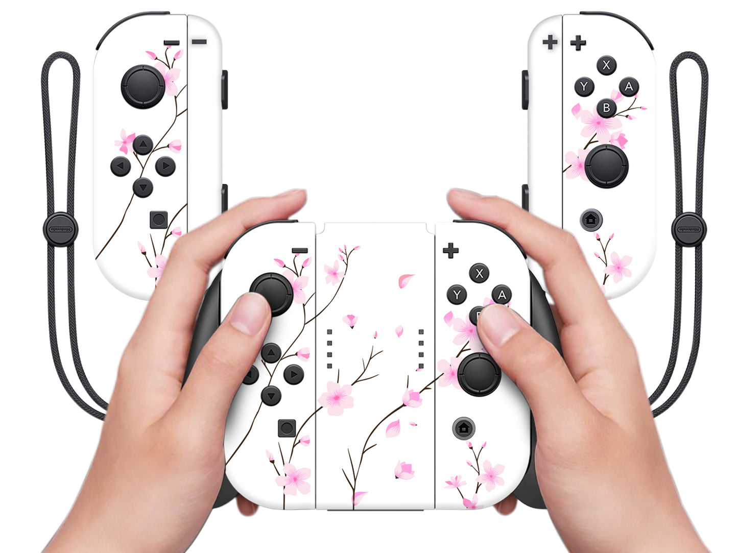 Cherry Blossom on Pure White Full Wrap Vinyl Skin for Nintendo Switch