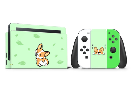 Cute Corgi dog Full Wrap Vinyl Skin for Nintendo Switch