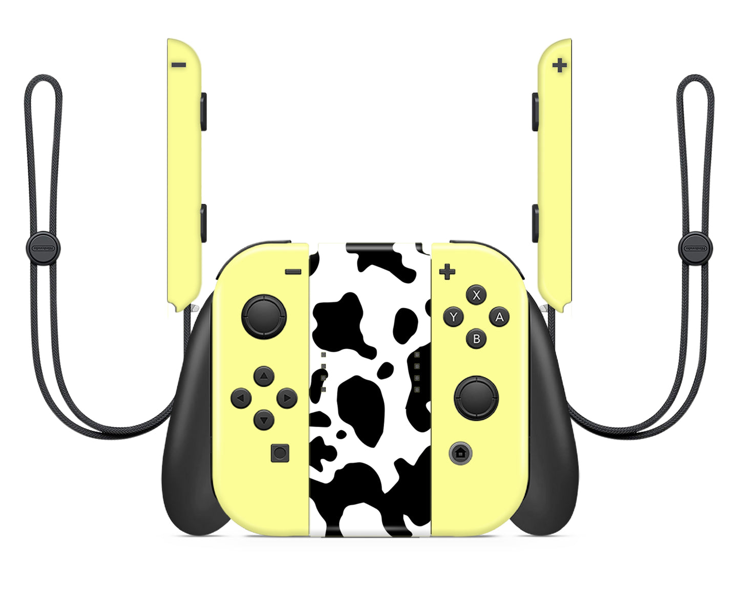 Cow print with solid color yellow Vinyl Skin for Nintendo Switch