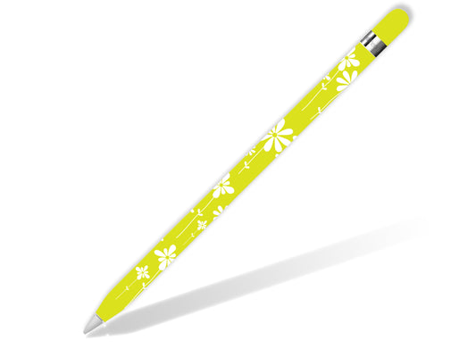 Bright Yellow Green white flower 3M Premium Vinyl Skin / Wrap