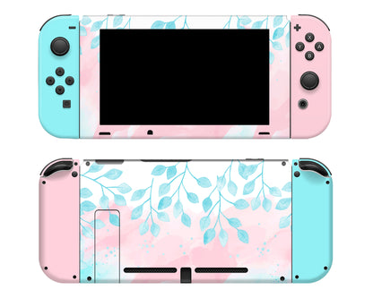 Watercolor Painting Leaves (V2) Full Wrap Vinyl Skin for Nintendo Switch