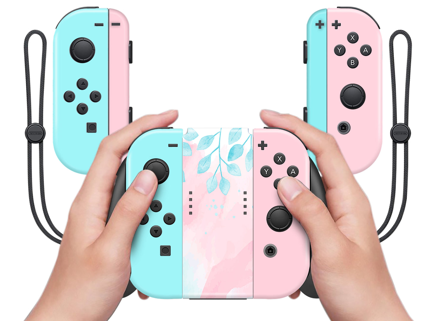 Watercolor Painting Leaves (V2) Full Wrap Vinyl Skin for Nintendo Switch